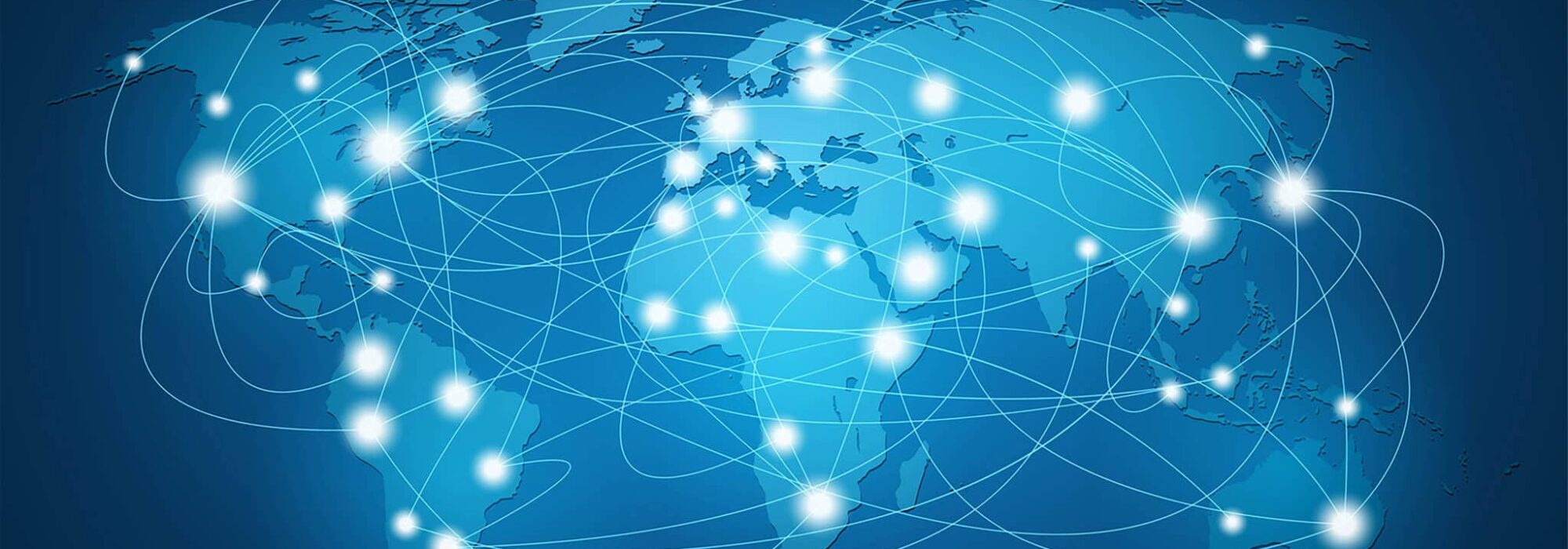 Global network connection. World map and network connection concept.
