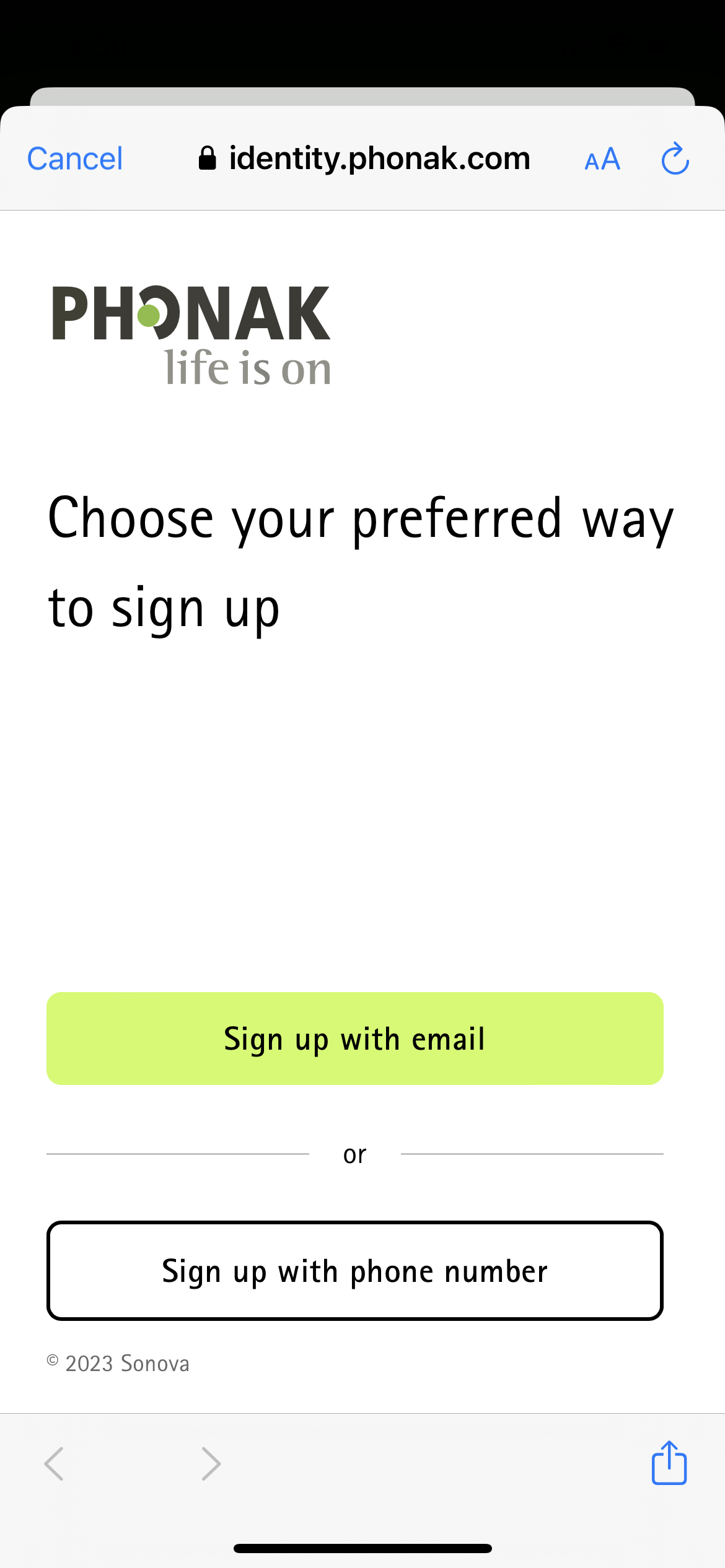 Account registration with mobile phone number and SMS verification